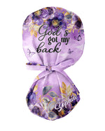 Personalized Name Nurse God's Got My Back Floral Pattern Cap - Scrubloop