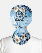 Personalized Name Nurse God's Got My Back Floral Pattern Cap - Scrubloop