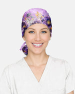 Personalized Name Nurse God's Got My Back Floral Pattern Cap - Scrubloop