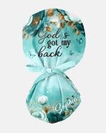 Personalized Name Nurse God's Got My Back Floral Pattern Premium Satin-Lined Scrub Cap - Scrubloop