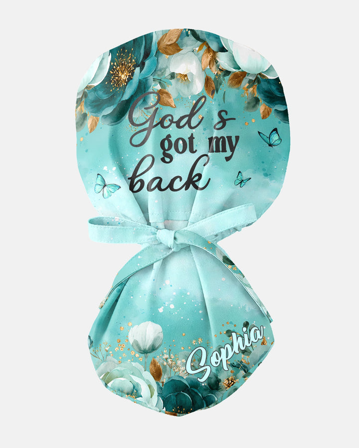 Personalized Name Nurse God's Got My Back Floral Pattern Cap