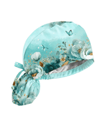 Personalized Name Nurse God's Got My Back Floral Pattern Premium Satin-Lined Scrub Cap - Scrubloop