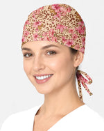 Personalized Name Nurse She Can Do All Things Through Christ Who Strengthens Her Jesus Flower Leopard Scrub Cap - Scrubloop