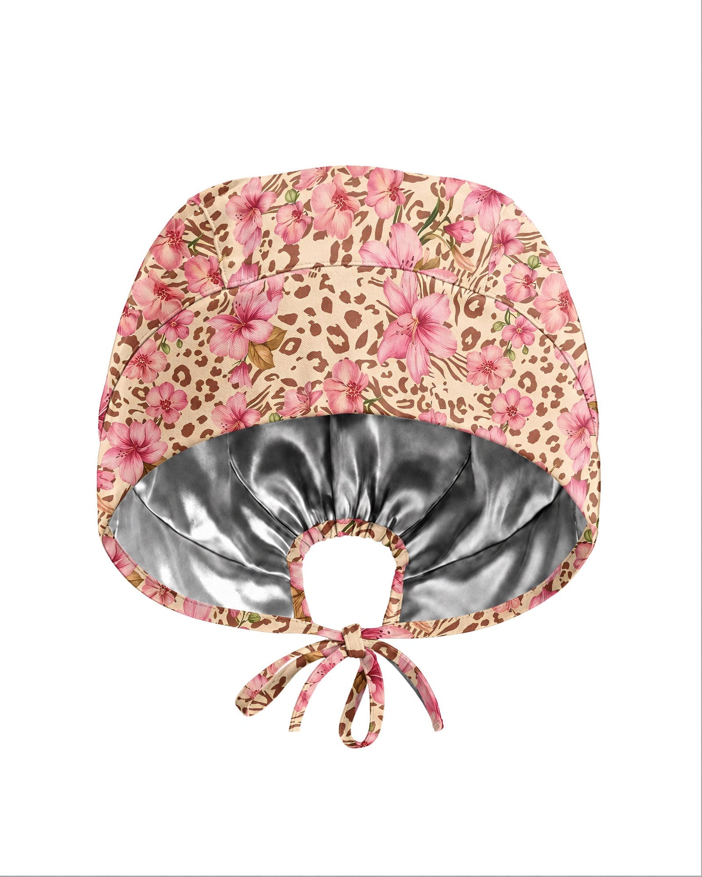 Personalized Name Nurse She Can Do All Things Through Christ Who Strengthens Her Jesus Flower Leopard Scrub Cap - Scrubloop