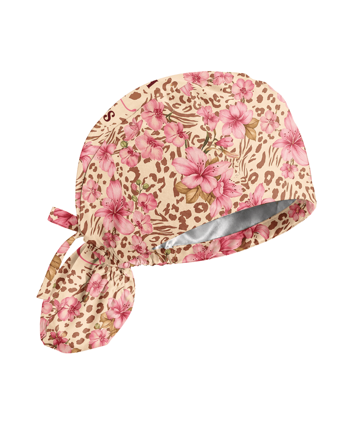 Personalized Name Nurse She Can Do All Things Through Christ Who Strengthens Her Jesus Flower Leopard Scrub Cap