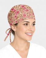 Personalized Name Nurse She Can Do All Things Through Christ Who Strengthens Her Jesus Flower Leopard Scrub Cap - Scrubloop