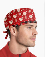 Personalized Name Santa 3D Effect Pattern Christmas Gift For Nurse Cap - Scrubloop