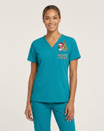 Personalized Name Santa's Favorite Nurse Christmas Gift For Nurse Top - Scrubloop