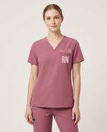 Personalized Name, Specialty And Birth Month Flower Top - Scrubloop