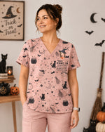 Personalized Name, Specialty And Character The Soul Of A Witch Halloween Gift For Nurse Top - Scrubloop
