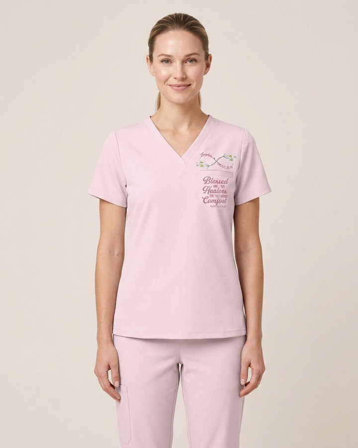 Personalized Name, Specialty, Birth Month Flower And Year Nurse Blessed Are The Healers Top