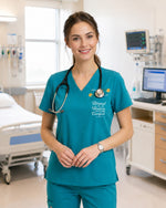 Personalized Name, Specialty And Year Nurse Blessed Are The Healers Top - Scrubloop