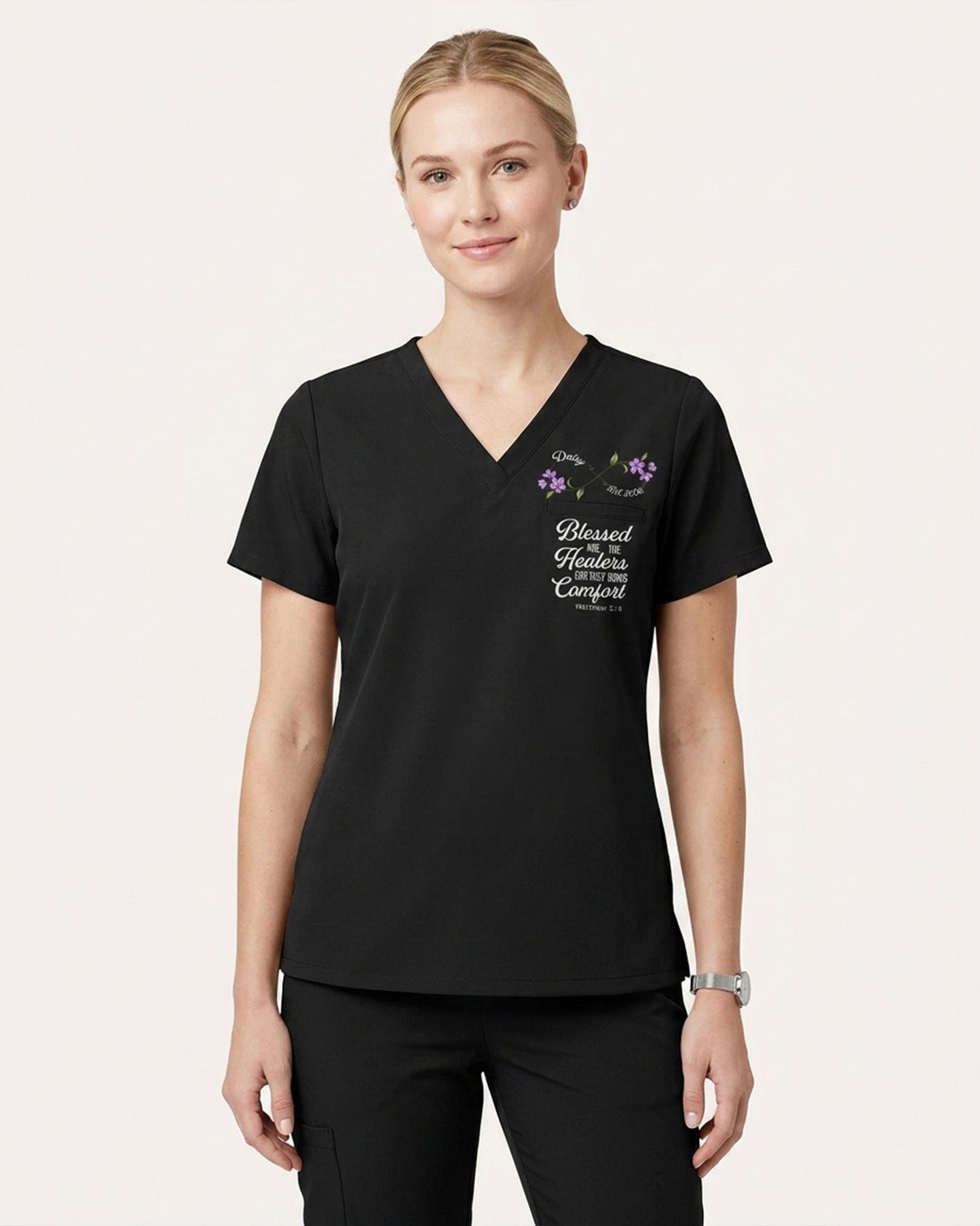 Personalized Name, Specialty And Year Nurse Blessed Are The Healers Top - Scrubloop