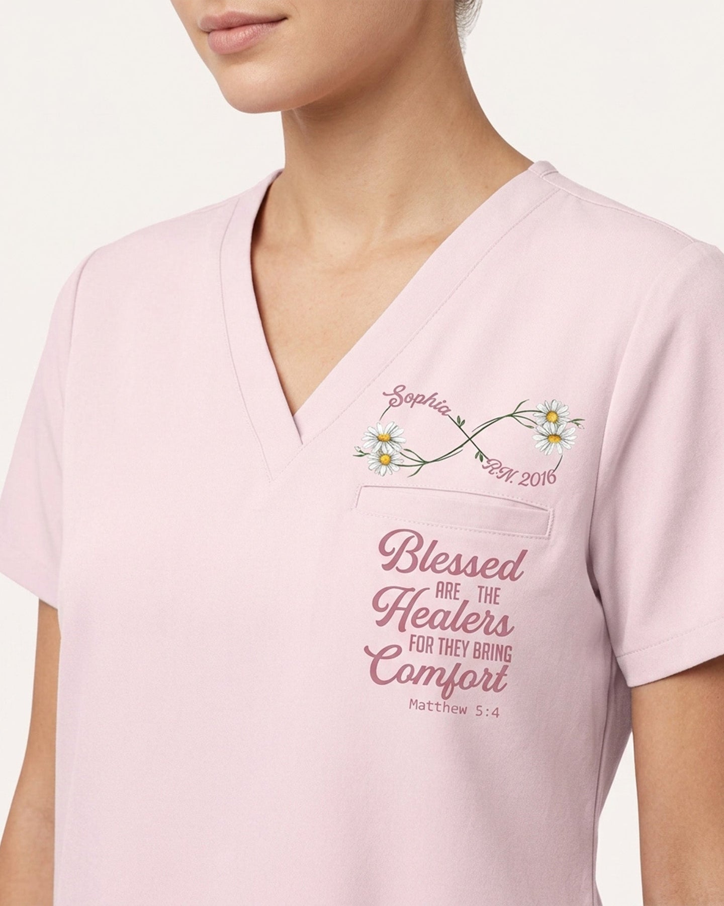 Personalized Name, Specialty And Year Nurse Blessed Are The Healers Top - Scrubloop
