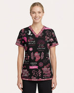 Personalized Name The Lord Gives Me Strength Bible Quote Pattern Christian Nurse Top - Scrubloop