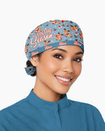 Personalized Name Tis The Season Reindeer Pattern Christmas Gift For Nurse Cap - Scrubloop