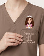 Personalized Name, Year And Specialty Anniversary Job Funny Gift For Nurse Top - Scrubloop