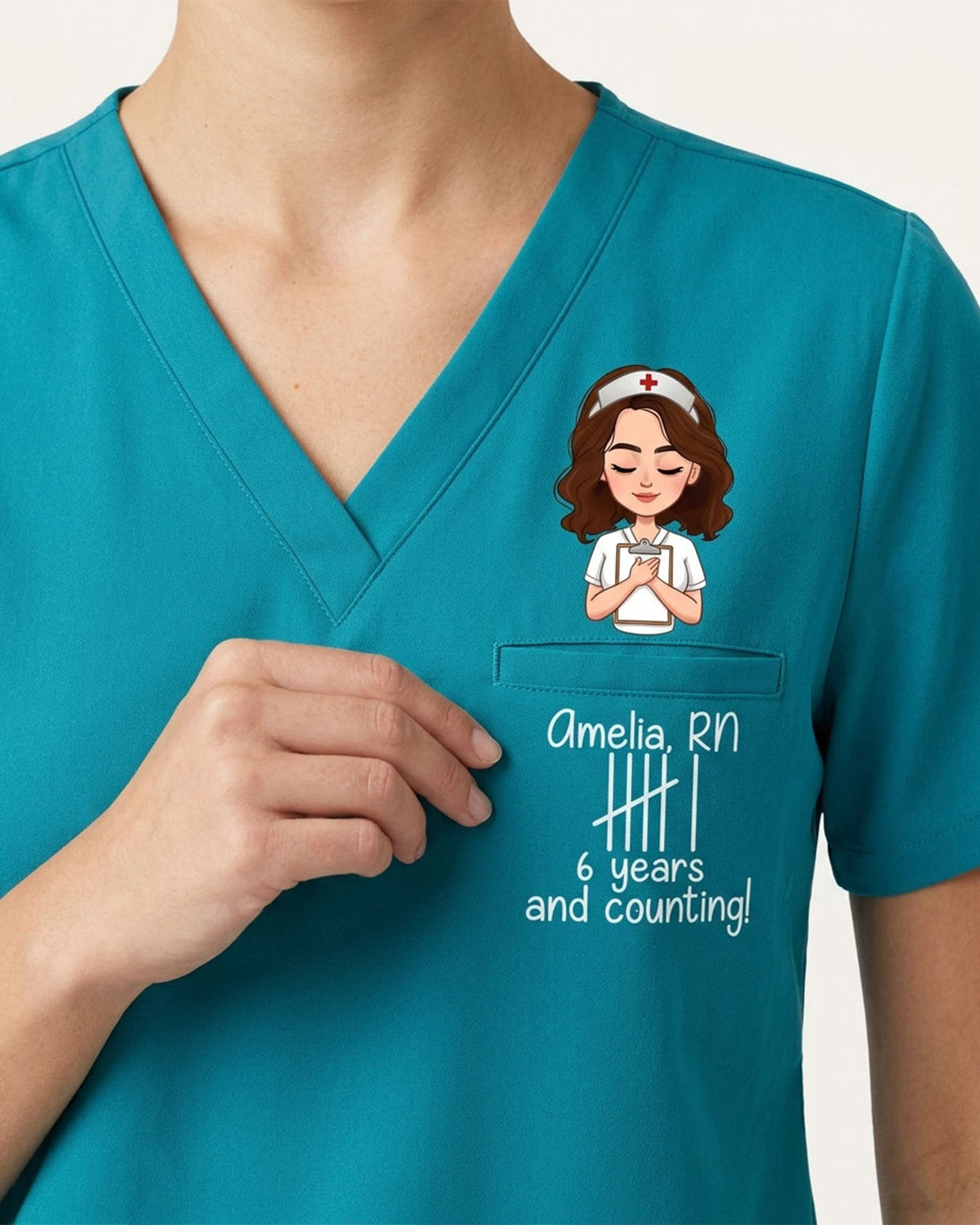 Personalized Name, Year And Specialty Anniversary Job Funny Gift For Nurse Top - Scrubloop