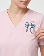 Personalized Name You Are Enough Stethoscope Bow Inspirational Affirmation Hidden Message Gift For Nurse Top - Scrubloop