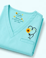 Personalized Name You Are Sunshine In Human Form Sunflower Gift For Nurse Colleague Top - Scrubloop