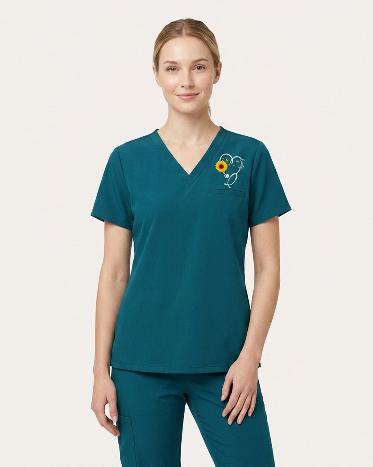 Personalized Name You Are Sunshine In Human Form Sunflower Gift For Nurse Colleague Top - Scrubloop