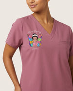 Personalized Nurse And Name Butterfly Keep Flying Top - Scrubloop