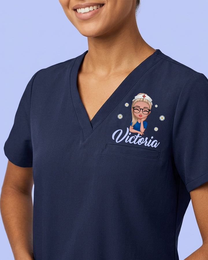 Personalized Nurse Daisy Flower Top