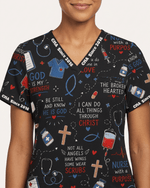 Personalized Nurse Job Title And Year Nurse Things Women's One-Pocket V-neck Scrub Top - Scrubloop