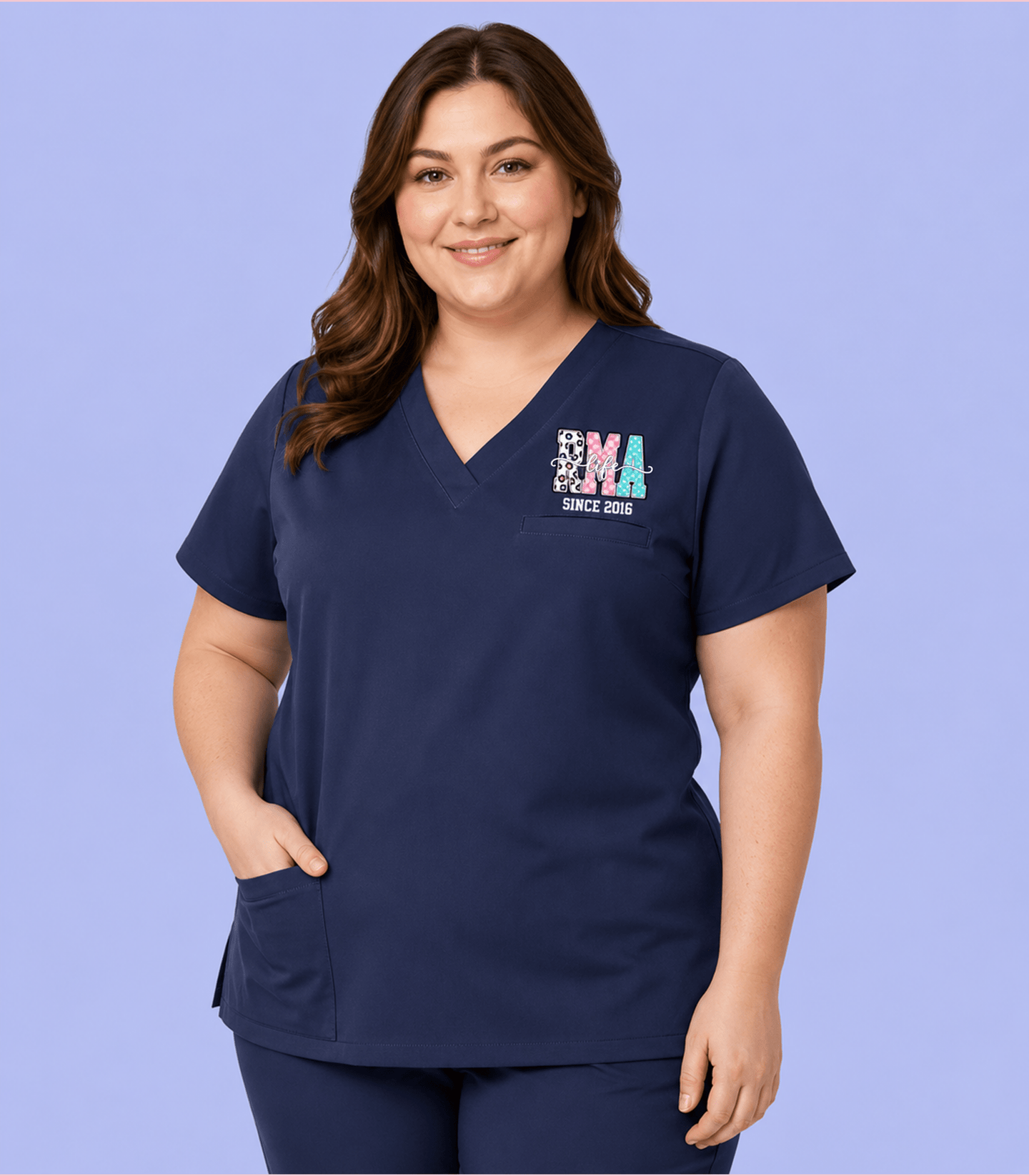 Personalized Nurse Job Title Since Year Women's One-Pocket V-neck Scrub Top - Scrubloop