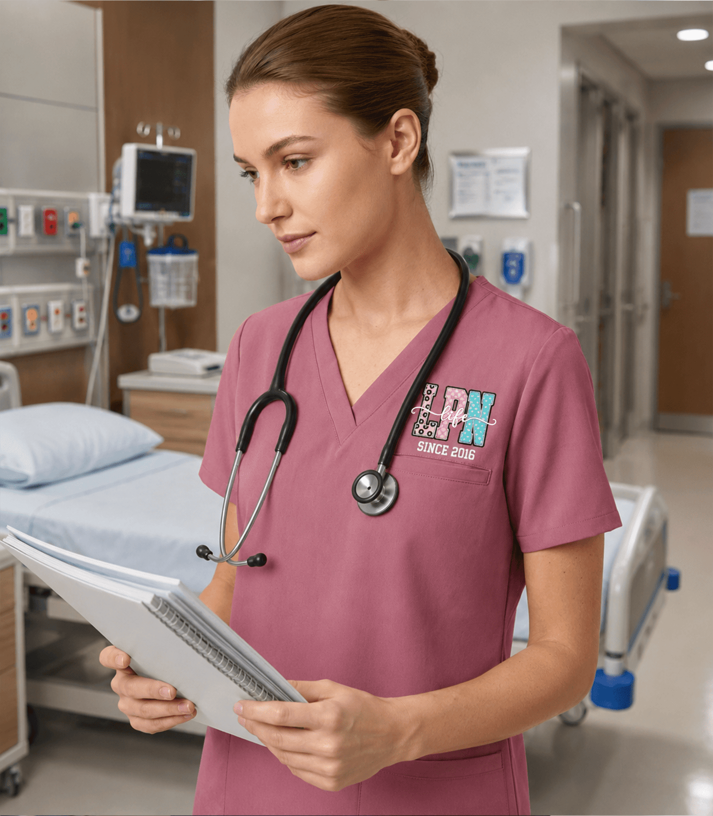 Personalized Nurse Job Title Since Year Women's One-Pocket V-neck Scrub Top - Scrubloop