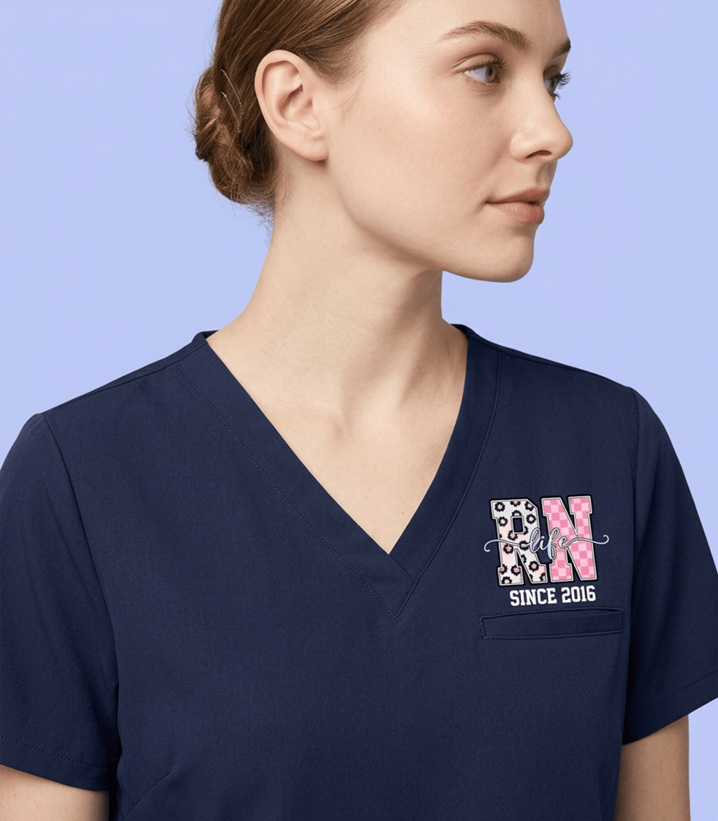 Personalized Nurse Job Title Since Year Women's One-Pocket V-neck Scrub Top - Scrubloop