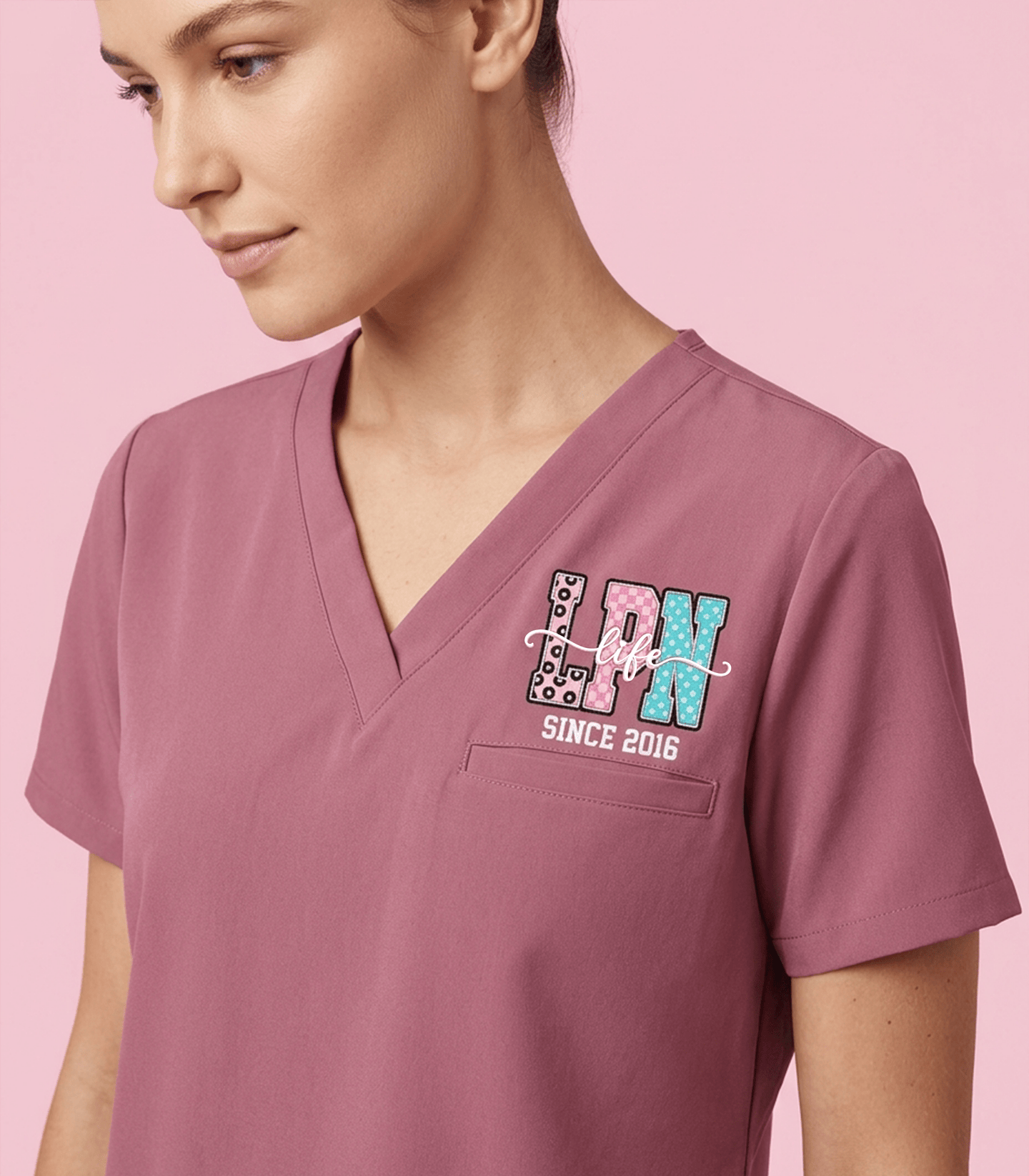 Personalized Nurse Job Title Since Year Women's One-Pocket V-neck Scrub Top - Scrubloop