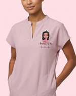 Personalized Nurse Specialty And Name Heartbeat Mandarin Top - Scrubloop