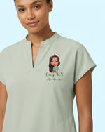 Personalized Nurse Specialty And Name Heartbeat Mandarin Top - Scrubloop
