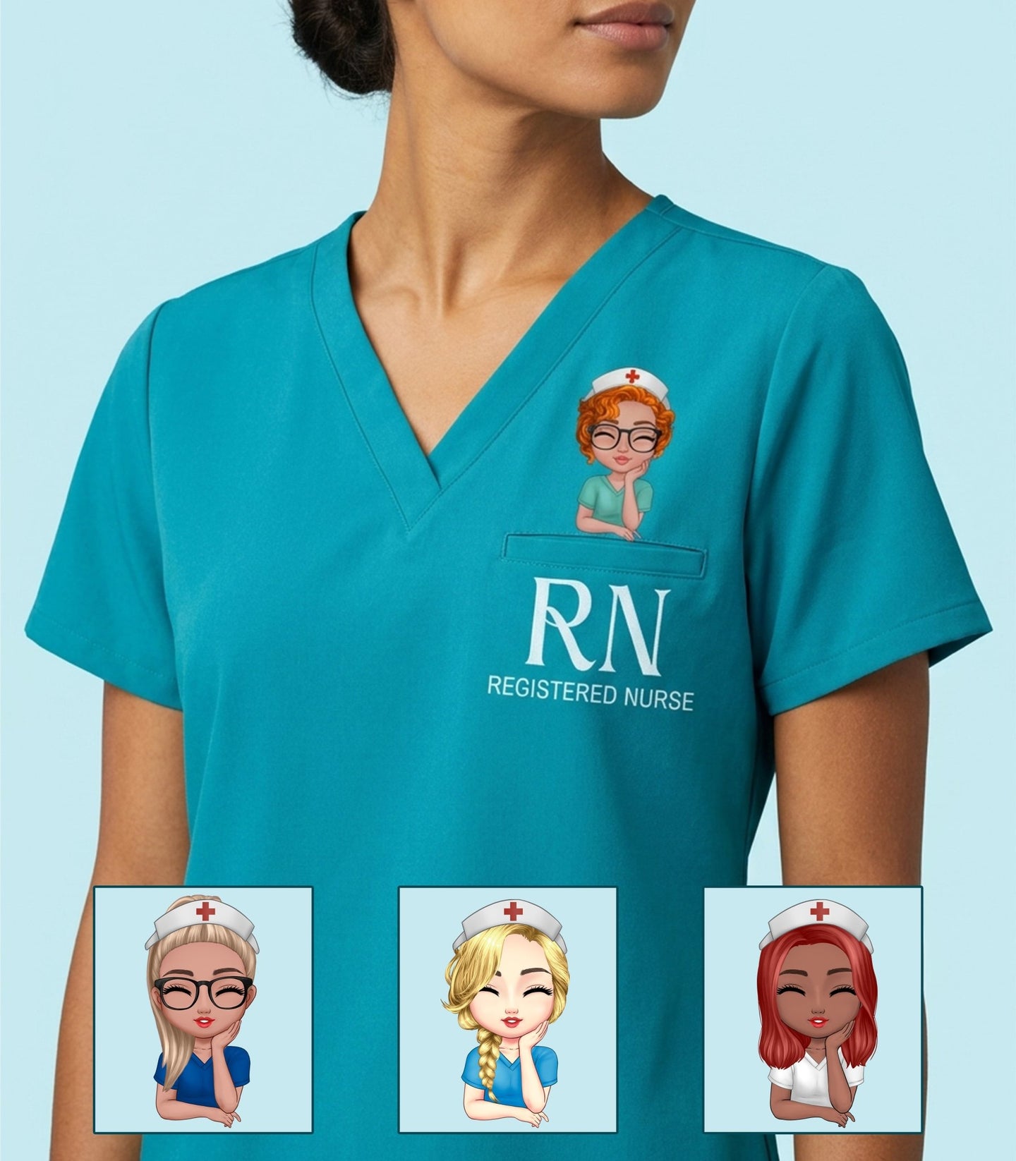 Personalized Nurse Title Women's One-Pocket V-neck Scrub Top - Scrubloop