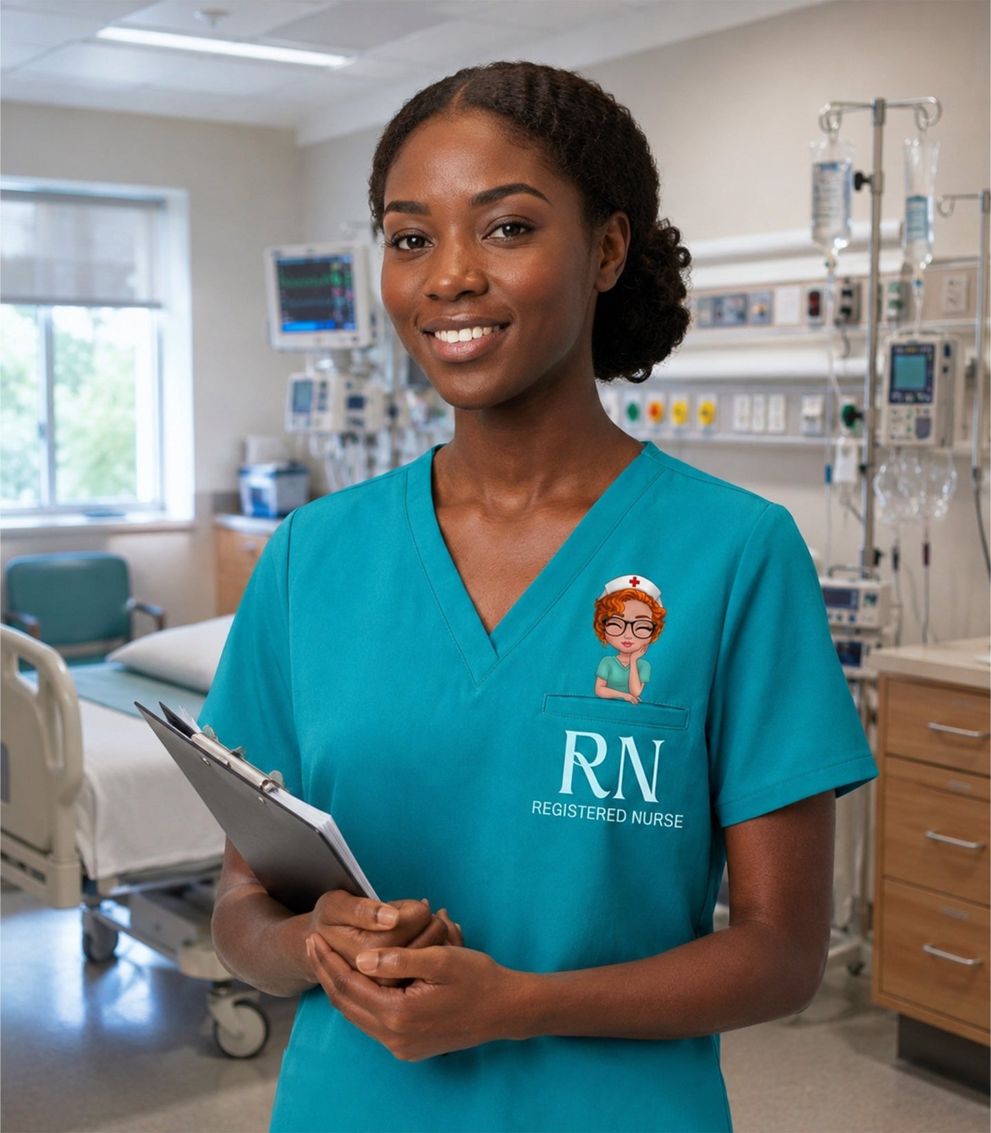 Personalized Nurse Title Women's One-Pocket V-neck Scrub Top - Scrubloop