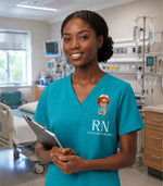 Personalized Nurse Title Women's One-Pocket V-neck Scrub Top - Scrubloop