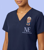 Personalized Nurse Title Women's One-Pocket V-neck Scrub Top - Scrubloop