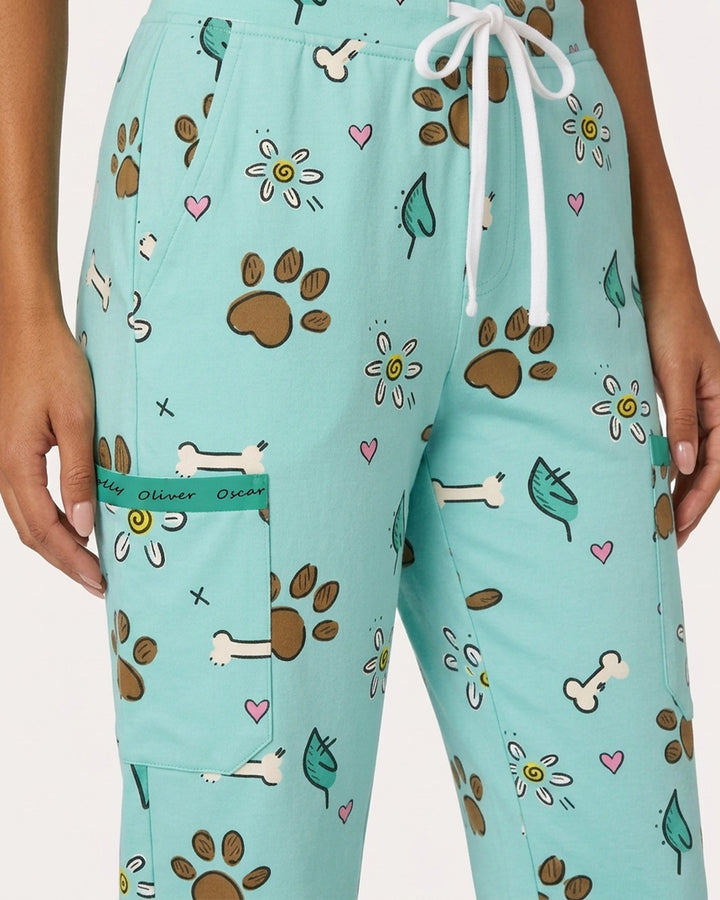 Personalized Pet Name Nurse Dog Mom Cat Mom Paw And Flower Pattern Jogger Pant