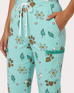 Personalized Pet Name Nurse Dog Mom Cat Mom Paw And Flower Pattern Jogger Pant - Scrubloop