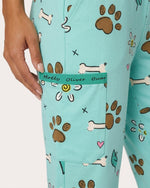 Personalized Pet Name Nurse Dog Mom Cat Mom Paw And Flower Pattern Jogger Pant - Scrubloop