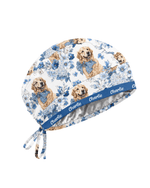 Personalized Pet Portrait And Name Nurse Dog Mom Cat Mom Blue Flower Pattern Cap - Scrubloop