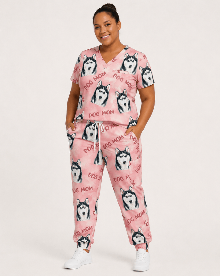 Personalized Pet Portrait And Text Nurse Dog Mom Cat Mom Jogger Pant