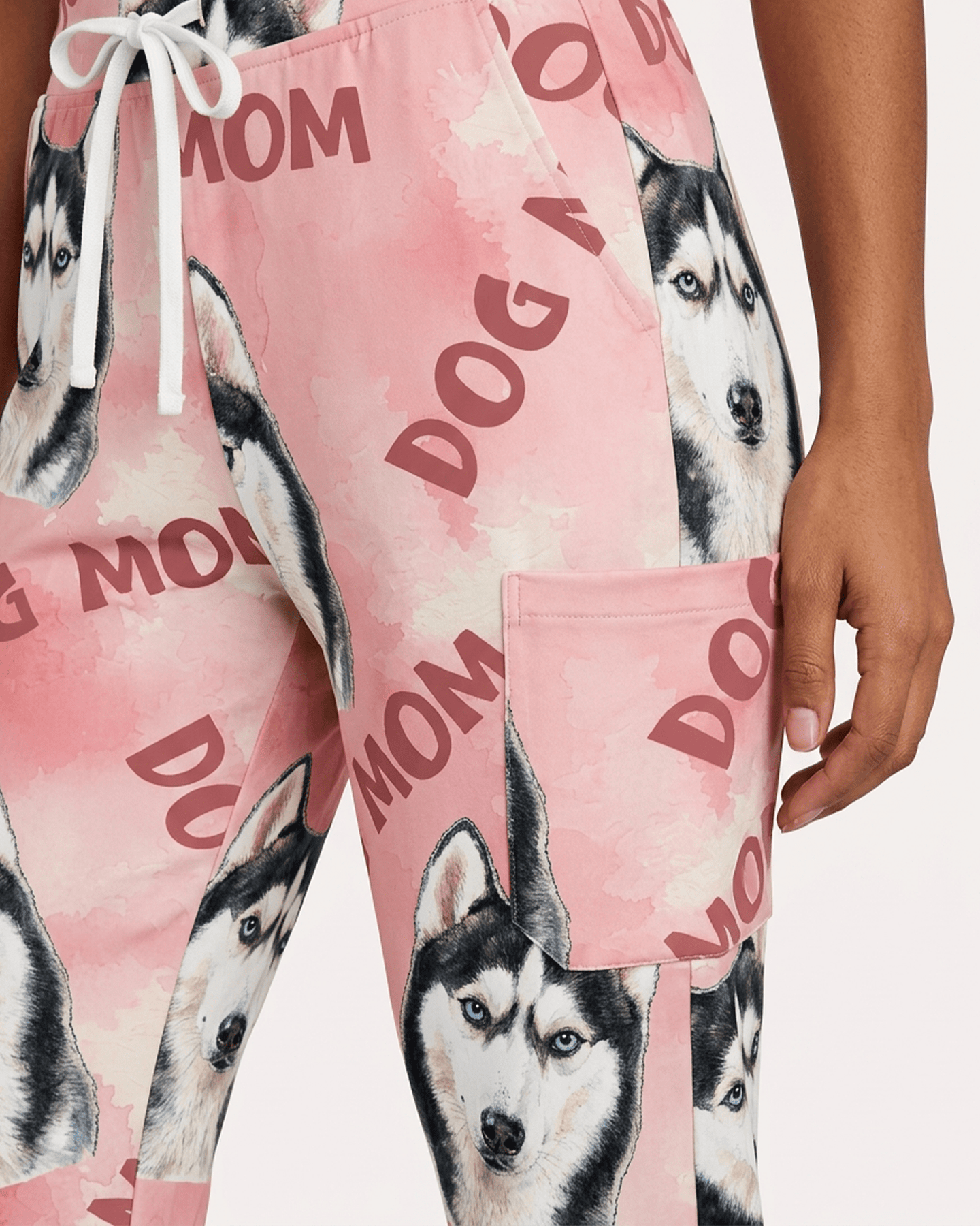 Personalized Pet Portrait And Text Nurse Dog Mom Cat Mom Women's One-Pocket V-neck Scrub Set - Scrubloop