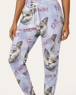 Personalized Pet Portrait And Text Nurse Dog Mom Cat Mom Women's One-Pocket V-neck Scrub Set - Scrubloop