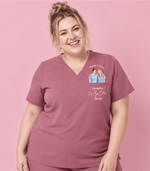 Personalized Photo And Names Nurse Remember Why You Started Women's One-Pocket V-neck Scrub Top - Scrubloop