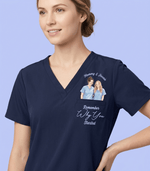 Personalized Photo And Names Nurse Remember Why You Started Women's One-Pocket V-neck Scrub Top - Scrubloop