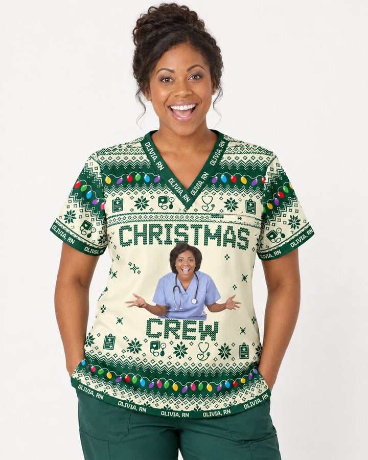 Personalized Photo Wee Woo Crew Team Night Shift Funny Christmas Gift For Nurse Top