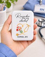 Personalized Text And Birth Month Flower Remember Why You Started Gift For Nurse LED Mirror - Scrubloop
