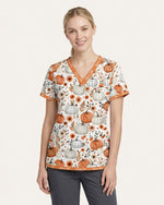 Personalized Text Autumn Vibe Pattern Gift For Nurse Top - Scrubloop